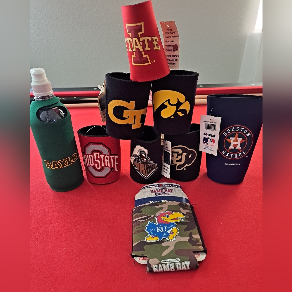 Licensed Lot of 10 Collegiate and Pro, Team "Coozi"s.